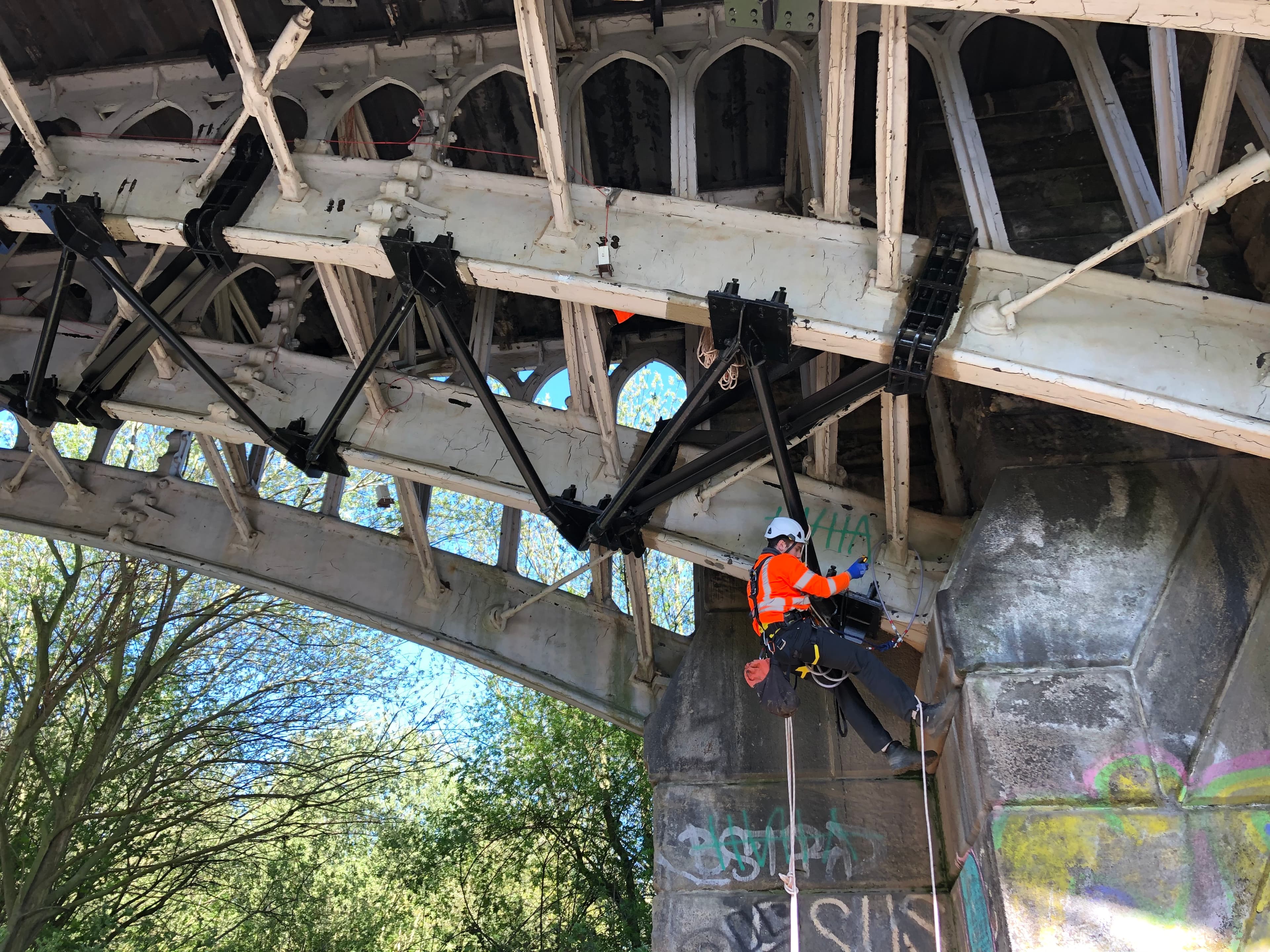 Rail bridge rope access