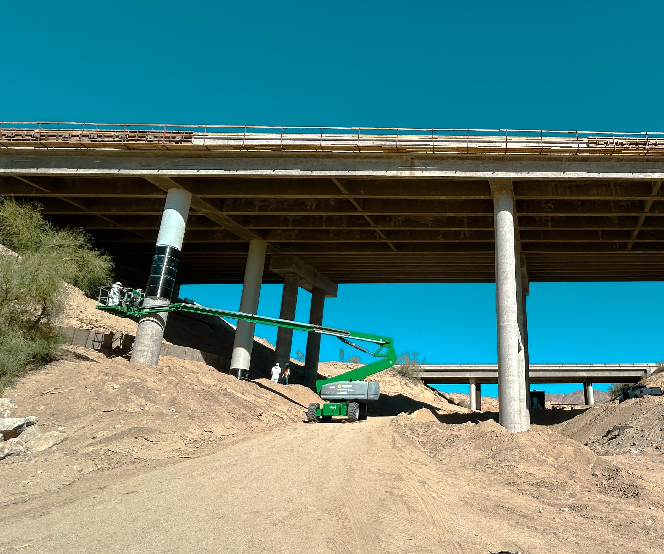 CFRP column wrap on bridge